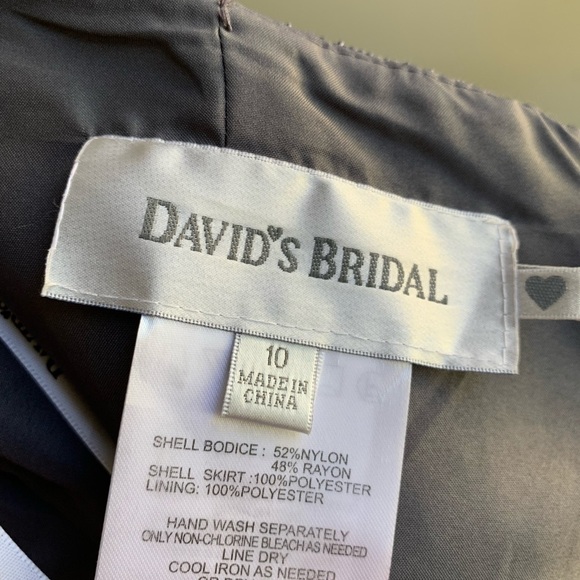David’s Bridal grey strapless maxi grown dress 10 - Picture 7 of 9